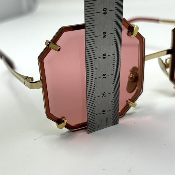 Dolce Gabbana Octagon Sunglasses DG 2216 02/84  55[] 20 Red Lenses Gold Hardware - Picture 11 of 16